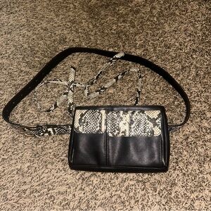 Black and Snake Print Women's Bag